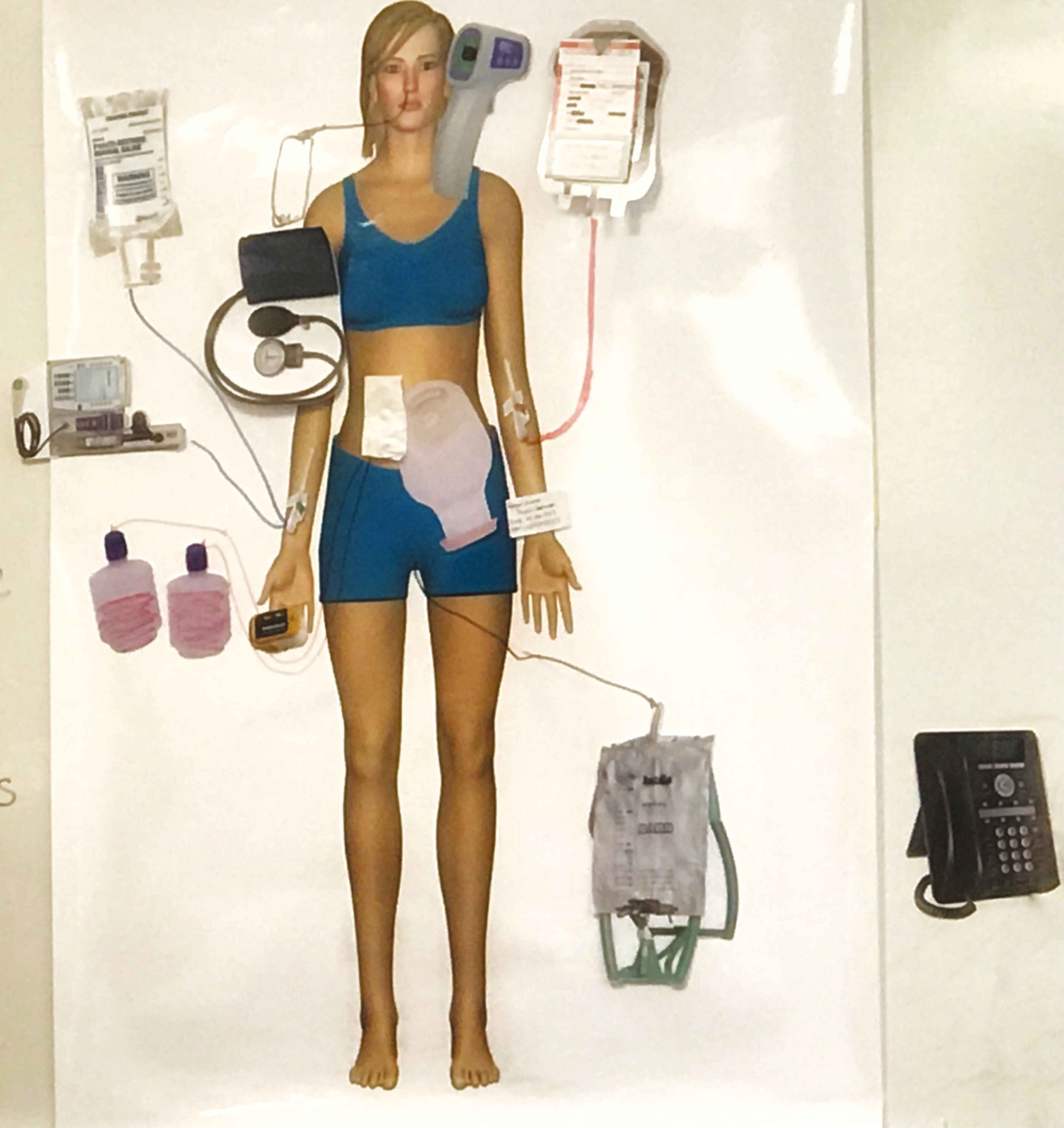 An example of the patient poster, equipment vignettes and props