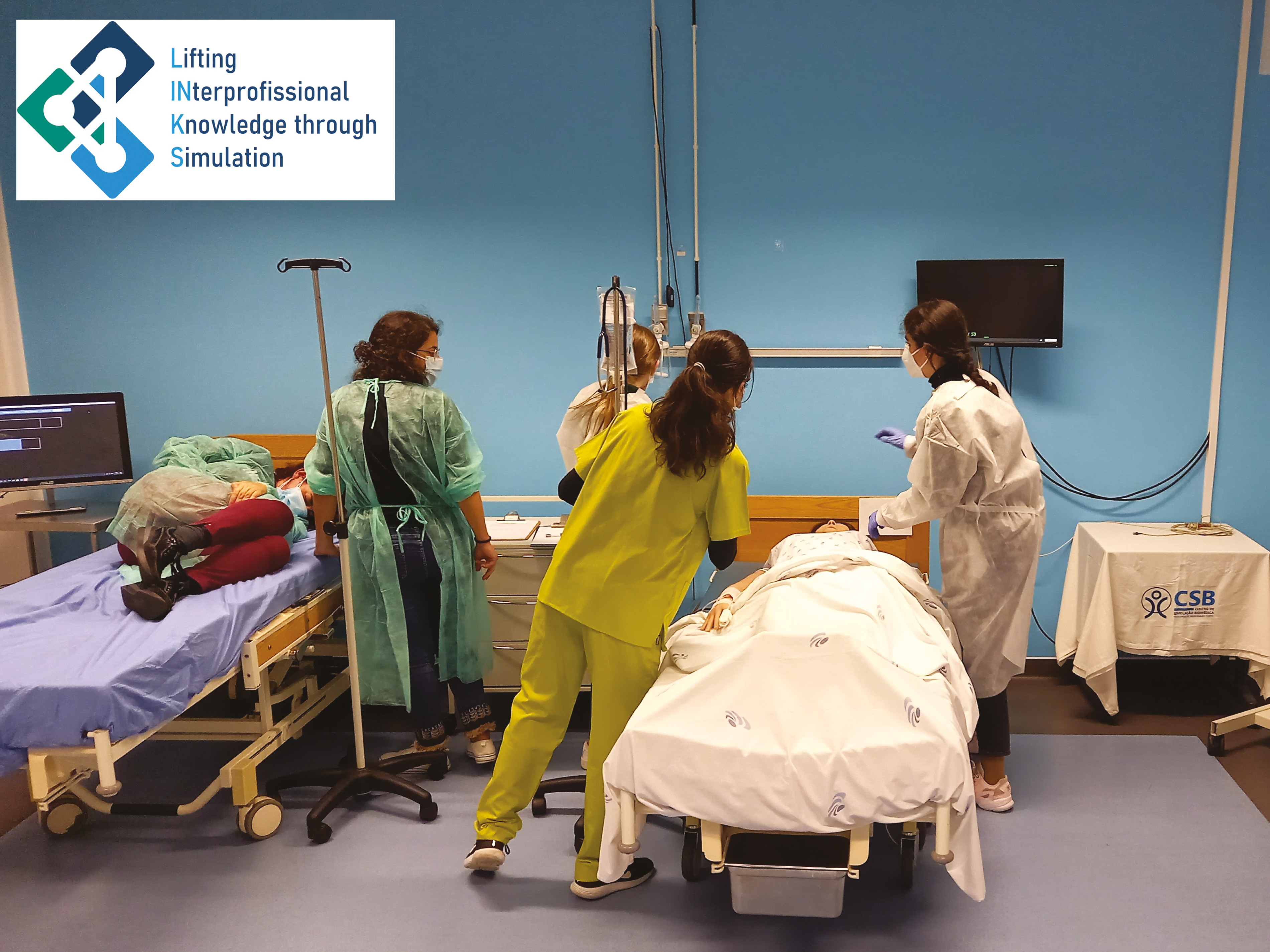 Illustrative image of a simulation scenario (multi-patient setting) during one session of the workshop.