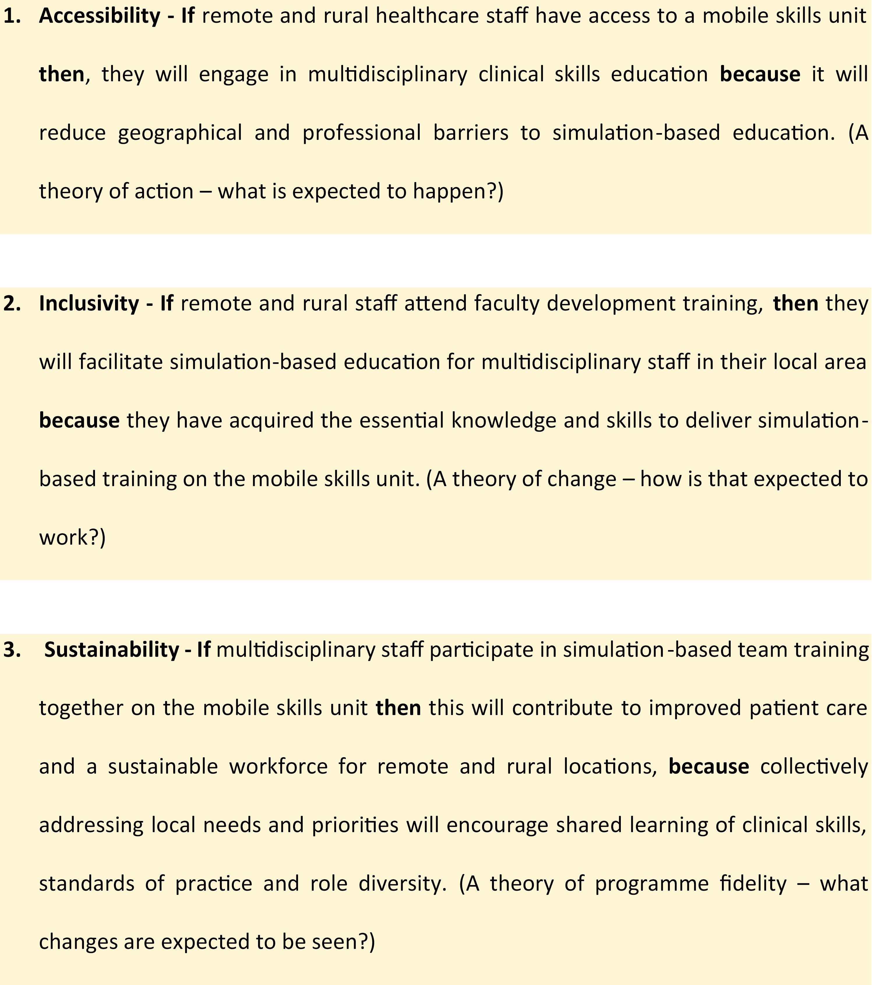 Initial programme theories (step 3)