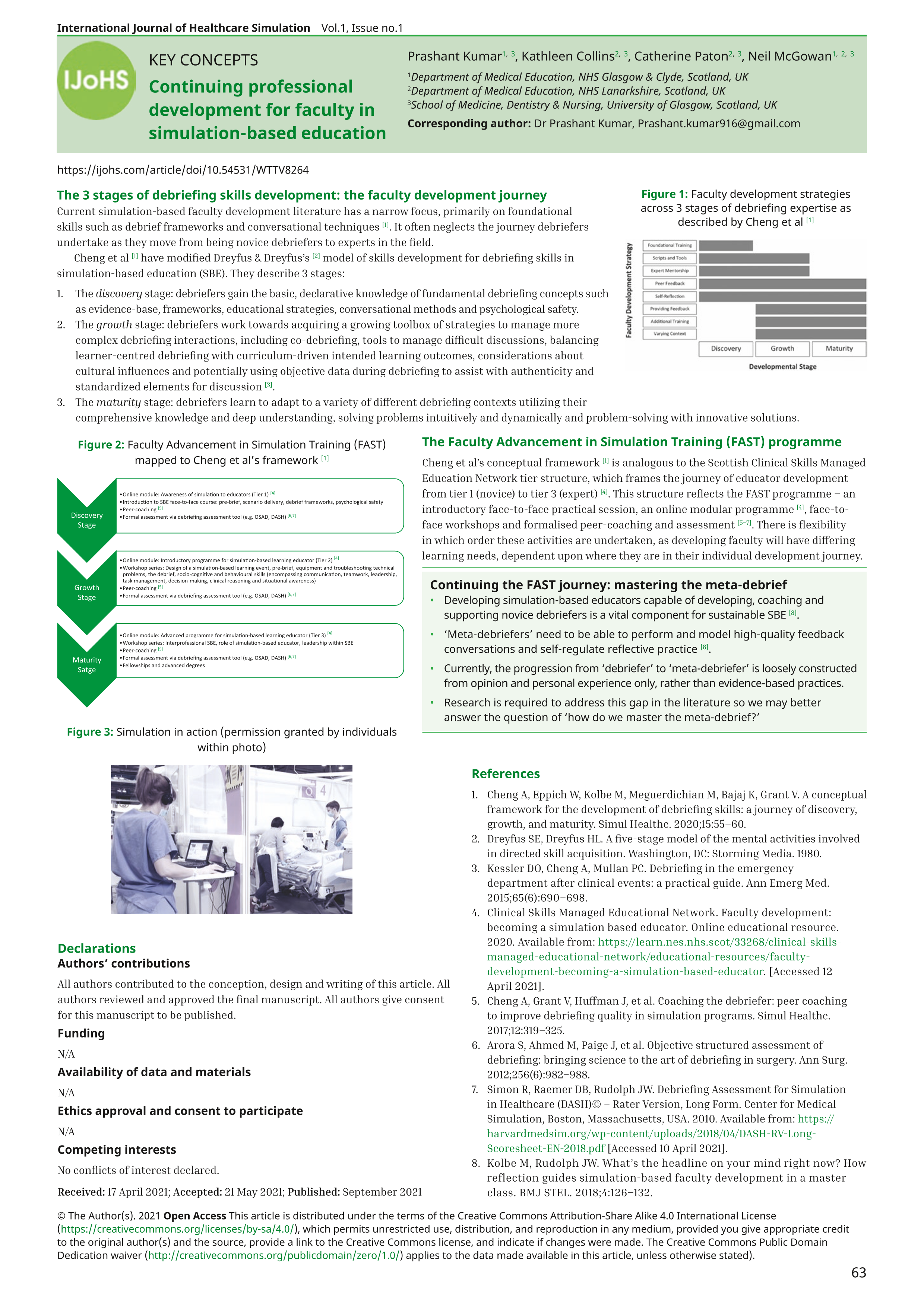 Continuing professional development for faculty in simulation-based education