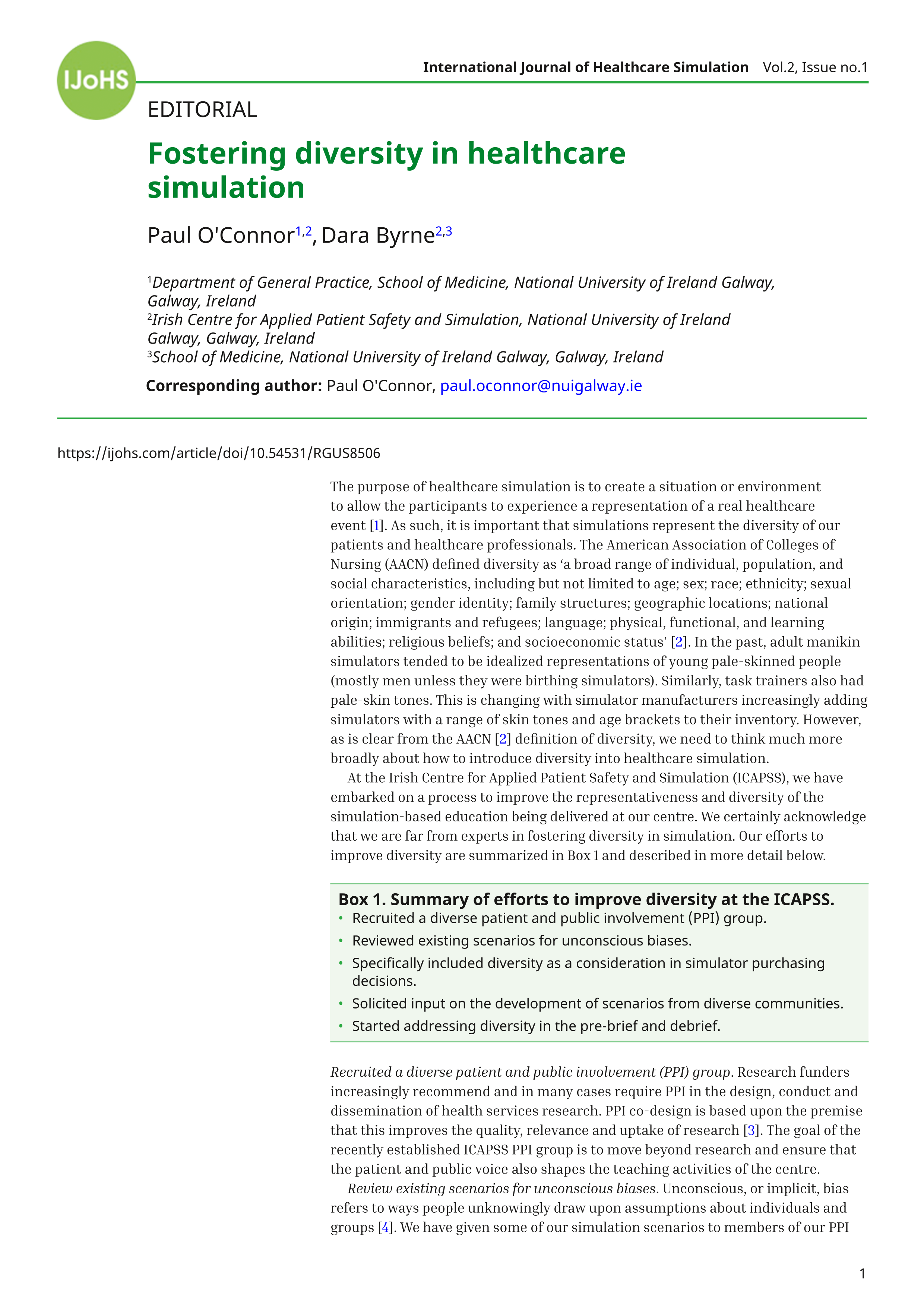 Fostering diversity in healthcare simulation
